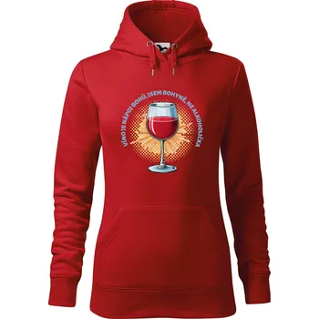 Dámská mikina DOBRÝ TRIKO Dámská mikina s potiskem Víno nápoj bohů Velikost dámské mikiny: XL, Barva: Červená