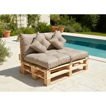 Polštář Polstr LUCA vzorovaný SET - DESIGN 53 - sedák 120x80 cm, opěrka 120x40 cm, 2x polštáře 30x30 cm, paletové prošívané sezení Mybesthome