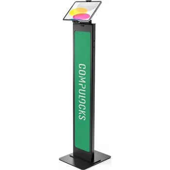 Compulocks Universal Tablet Cling Brandable Floor Stand - Stojan - pro tablet - uzamykatelný - ocel - cerná - velikost obrazovky: up to 13" - montážní rozhraní: 100 x 100 mm - podlahové provedení