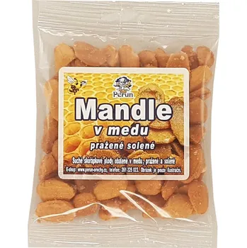 PERUN-OŘECHY Mandle v medu pražené solené sáček: 50 g