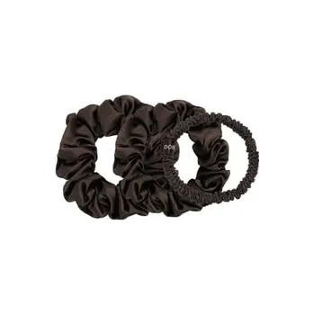 Dore & Rose Scrunchie 1 cm, 2 cm & 3 cm Set Brown Sada pro vlasový styling