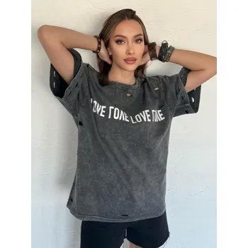 Dámské tričko Dámské tričko s potiskem BONGANIR grafitová