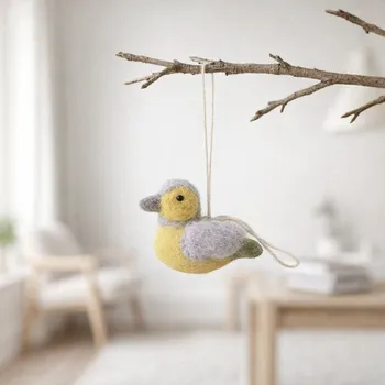 Velikonoční dekorace Gry & Sif Plstěný závěsný ptáček žlutomodrý