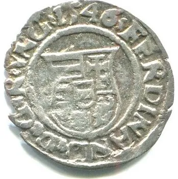 UHRY. Ferdinand I. Denár 1546/KB.