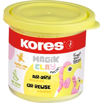 Lehká modelovací hmota Kores Magik Clay Pastel 40g, pastelová žlutá