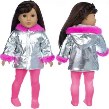 Doplněk pro panenku Mix setů pro American girl a Baby Born 43 cm Varianta: Metalická bunda a kalhoty, stříbrná