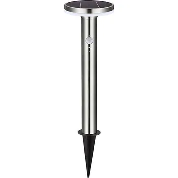 Venkovní osvětlení Sloupkové solární osvětlení s čidlem Verona, chrom
