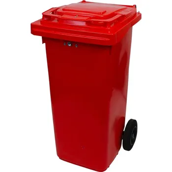 Skladový kontejner Sběrná nádoba se zámkem červená - 120 l