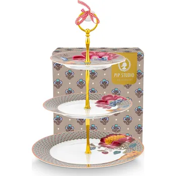 PIP Studio Etažér 3-úrovňový Blooming Tales Fantasy khaki 17-21-26.5cm 51.018.182