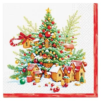 Papírový ubrousek Ubrousky PAW Dekor L (20ks) Festive Joy Tree