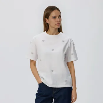 Dámské tričko Reserved - Tričko s aplikací - bílá - 242HT-00X - 242HT-00X-L