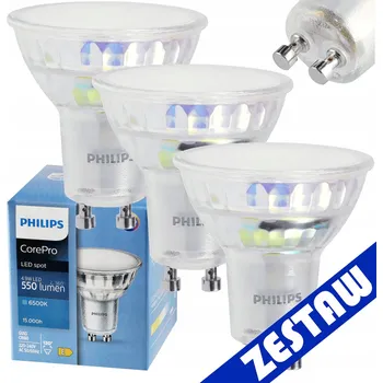 Žárovka SADA 3x žárovka Philips GU10 4,9W 550lm 112lm/W 6500K EyeComfort CorePro