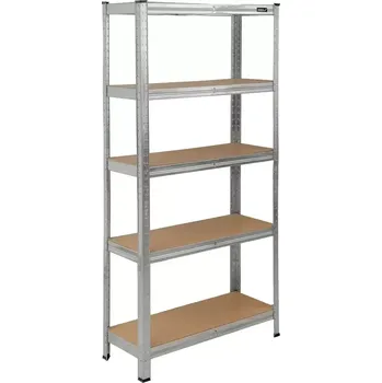 Dílenský regál DEDRA regál kovový 5 polic MDF, nosnost 175kg na polici, 154*75*30cm, Zn, N1405