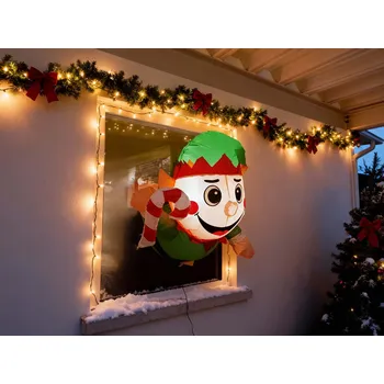 Vánoční dekorace marka niezdefiniowana Nafukovací skřítek na okno LED 90 cm *8730