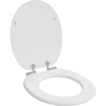 WC sedátko Toaletní sedátko s tlumeným zavíráním Bílý 44 x 38 cm MDF deska