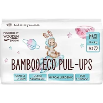 Plenkové kalhoty Wooden Spoon Dětské bambusové EKO plenkové kalhotky Woopies MAXI (12+ kg), 28 ks
