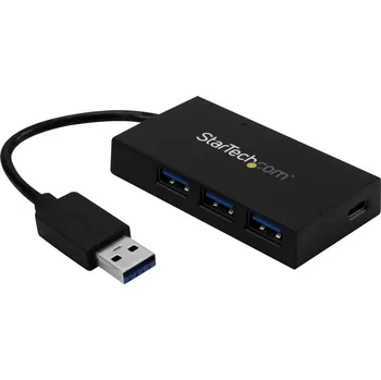 USB hub StarTech.com 4 Port USB 3.0 Hub, USB Type-A Hub with 1x USB-C & 3x USB-A Ports (SuperSpeed 5Gbps), USB Bus Powered, USB 3.1/USB 3.2 Gen 1 Adapter Hub, Portable USB Hub for Laptop/Desktop - Windows/macOS/Linux (HB30A3A1CFB) - rozbočovač - 4 porty