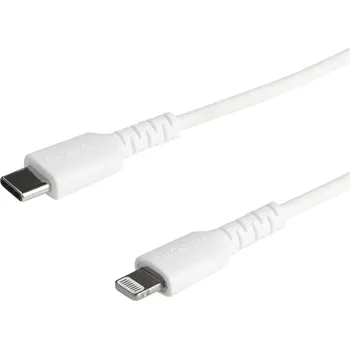 Datový kabel StarTech.com (1m) Durable White USB-C to Lightning Cable, Heavy Duty Rugged Aramid Fiber USB Type A to Lightning Charger/Sync Power Cord, Apple MFi Certified iPad/iPhone 12 Pro Max - iPhone 7/8/11/11 Pro - kabel Lightning - Lightning / USB 2.0 - 1 m