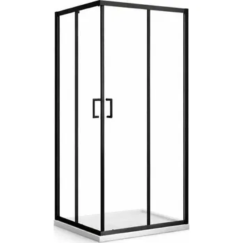 BESTECO Čtvercový sprchový kout HAMMER BLACK 80x80x190 cm, čiré sklo, černý profil