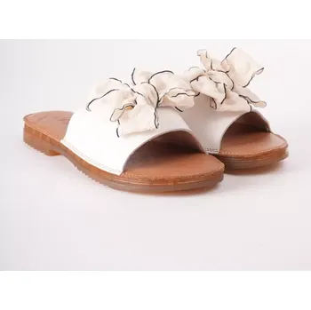 Dámské pantofle PASS dámské pantofle bílé s mašlí