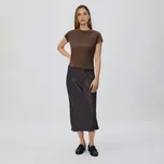 Reserved - Viskózová sukně - tmavě hnědá - 382FB-89X - 382FB-89X-XS-2