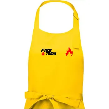 Kuchyňská zástěra Fire Team plamen - Pánská zástěra na vaření - Univerzální velikost ( Žlutá )