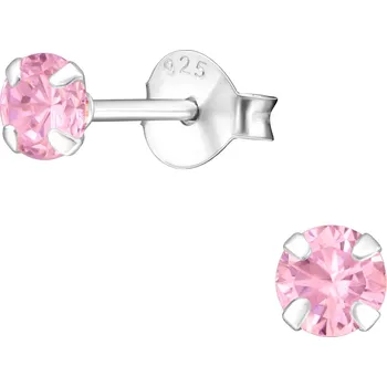 Náušnice Stříbrné dětské peckové náušnice růžové