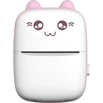 Tiskárna štítků Termální tiskárna Mini cat, růžová