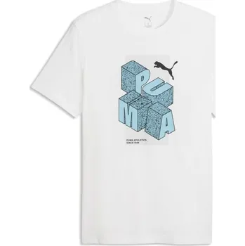 Pánské tričko Pánské triko Puma GRAPHIC TEE XL Bílá, Světle modrá, Černá