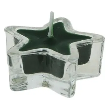 Svíčka Zelené svíčky ve tvaru hvězdy ve skleněné dóze