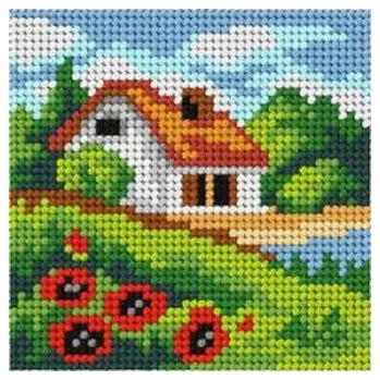 Set školních potřeb Haft. Moje pierwsze wyszywanie - Domek lato