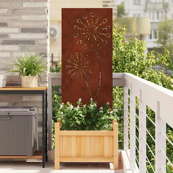 Truhlík Soukromí na zahradě Rezavá 50 x 140 cm Povětrnostně odolná ocel