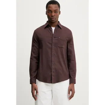 Pánská móda Bavlněná košile Tommy Jeans DM0DM22838 hnědá 89X, vel. M