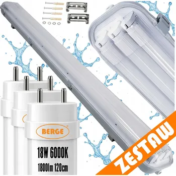 Zářivkové svítidlo LED hermetické svítidlo 120cm 54W 5400lm 6000K + 3x prémiové LED trubice