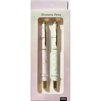 Veselé květinové propisky – světlá květinová propiska & růžová květinová propiska – 2 ks