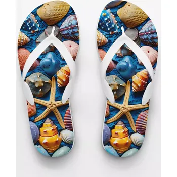 Dámské žabky Plážové žabky dámské-Mořský život L / EU 45 bílé