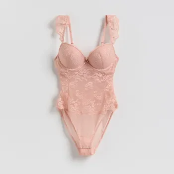 Body Reserved - Krajkové body - pudrově růžová - 729HP-39X - 729HP-39X-80B