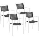 Židle – sada 4 ks – Royal Catering – do 150 kg – opěradlo se vzduchovými otvory – loketní opěrka – šedá RCFU_06