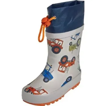 Pláštěnka Payshoes dětské gumové holínky z přírodního kaučuku s bavlněnou podšívkou vzor traktor