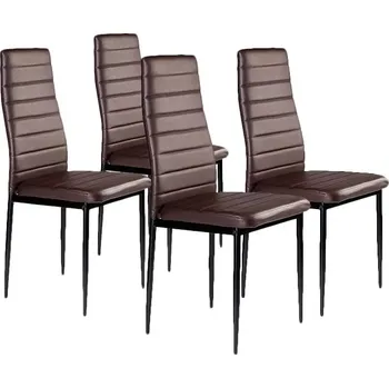 Sada moderních hnědých jídelních židlí