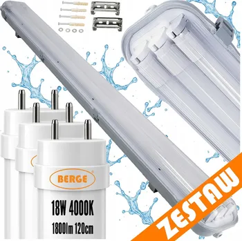 Zářivkové svítidlo LED hermetické svítidlo 120cm 54W 5400lm 4000K + 3x prémiové LED trubice