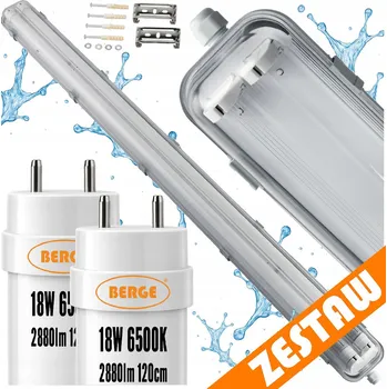 Zářivkové svítidlo SADA Hermetické svítidlo s reflektorem 120cm 36W 5760lm 6500K + 2x LED trubice