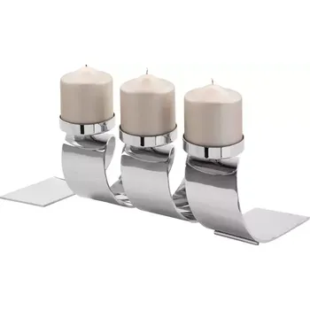 Adventní, luxusní svícen Fink TWISTER z ušlechtilé oceli,varianty: 3 svíčky