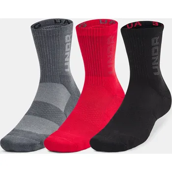 Pánské oblečení Under Armour Unisexové ponožky UA 3-Maker Mid-Crew ( 1373084-601 Červená MD