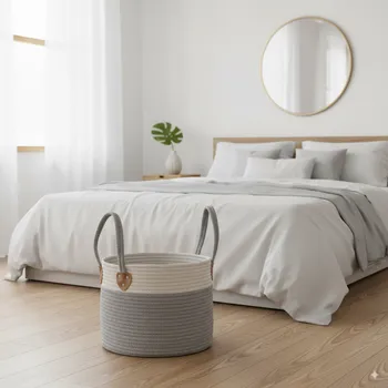 Koš na prádlo marka niezdefiniowana KOŠ NA PRÁDLO/HRAČKY 35 x 30 CM KRUHOVÝ ŠEDÝ VELIKOST L *5035