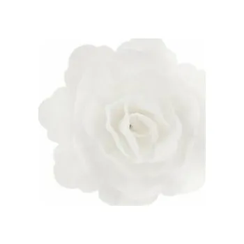 Jedlá dekorace na dort Dekorace oplatková - Růže MAXI bílá 12,5 cm