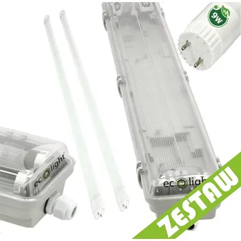 Zářivkové svítidlo Hermetické LED svítidlo 60 cm + 2 LED trubice - neutrální bílá