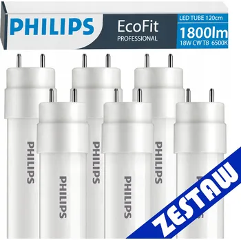 LED trubice SADA 6x Philips LED trubic 120cm 17,5W 1800lm 6500K 30000h EcoFit