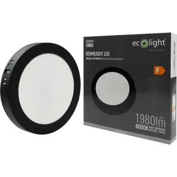 LED panel LED stropní svítidlo, přisazené, kulaté, 18W, 1980lm, černé, 4000K