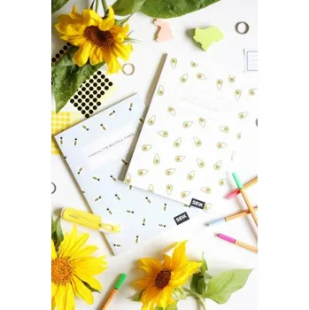 Sešit Bullet journal / zápisníky s tečkami Včely & avokáda (2 ks)